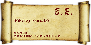 Békésy Renátó névjegykártya